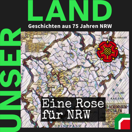Die Karte von NRW mit der Lippischen Rose