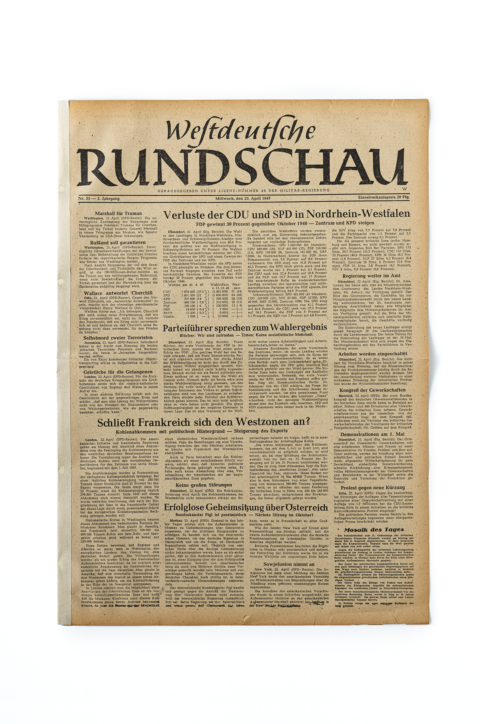 Erste Landtagswahl 1947 